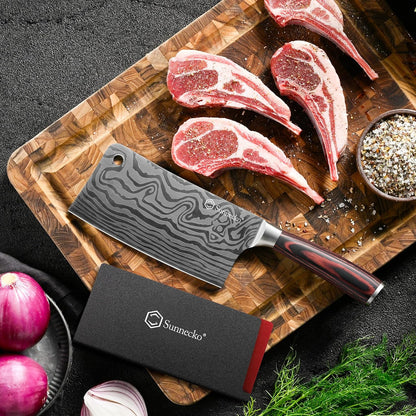 7” Cleaver Knife, Multipurpose Meat & Vegetable Chef Cleaver