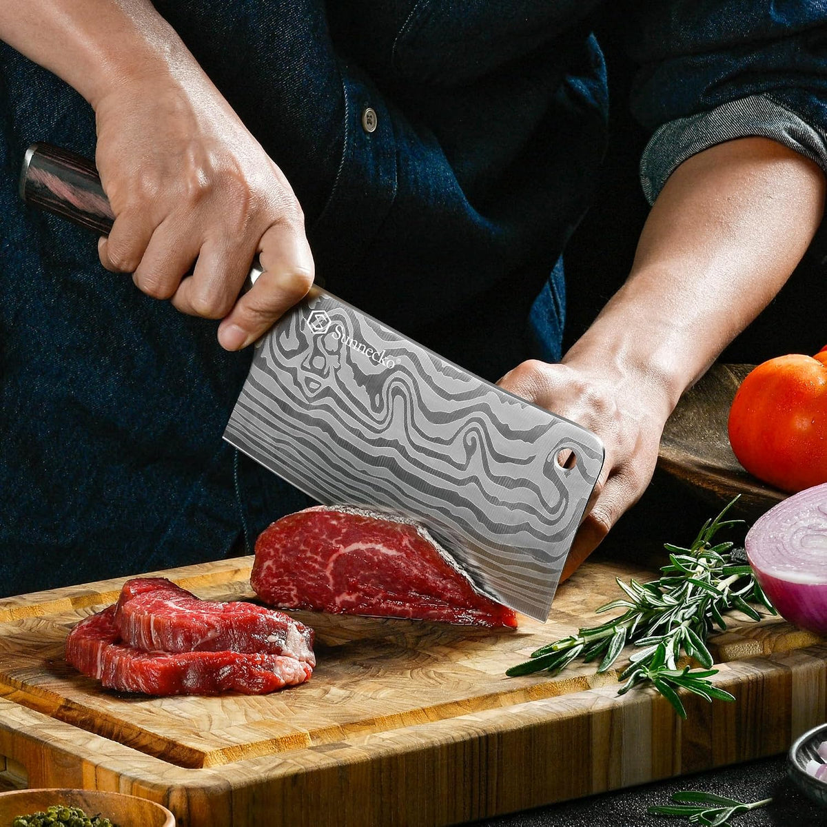 7” Cleaver Knife, Multipurpose Meat & Vegetable Chef Cleaver
