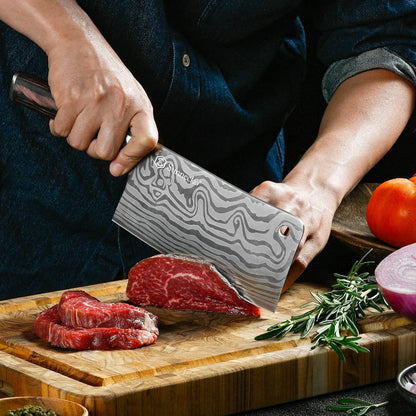 7” Cleaver Knife, Multipurpose Meat & Vegetable Chef Cleaver