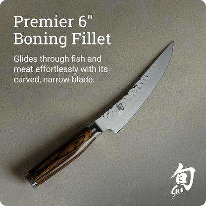 Premier 6" Gokujo Boning Knife, Handcrafted Japanese Boning & Fillet Knife, VG-MAX Core with Damascus Stainless Steel Cladding, Pakkawood Handle, Meat & Fish Tool for Professional and Home Chefs
