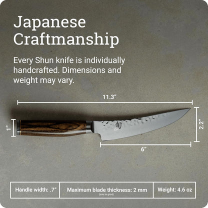 Premier 6" Gokujo Boning Knife, Handcrafted Japanese Boning & Fillet Knife, VG-MAX Core with Damascus Stainless Steel Cladding, Pakkawood Handle, Meat & Fish Tool for Professional and Home Chefs