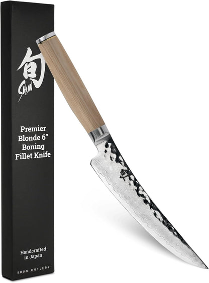 Premier 6" Gokujo Boning Knife, Handcrafted Japanese Boning & Fillet Knife, VG-MAX Core with Damascus Stainless Steel Cladding, Pakkawood Handle, Meat & Fish Tool for Professional and Home Chefs