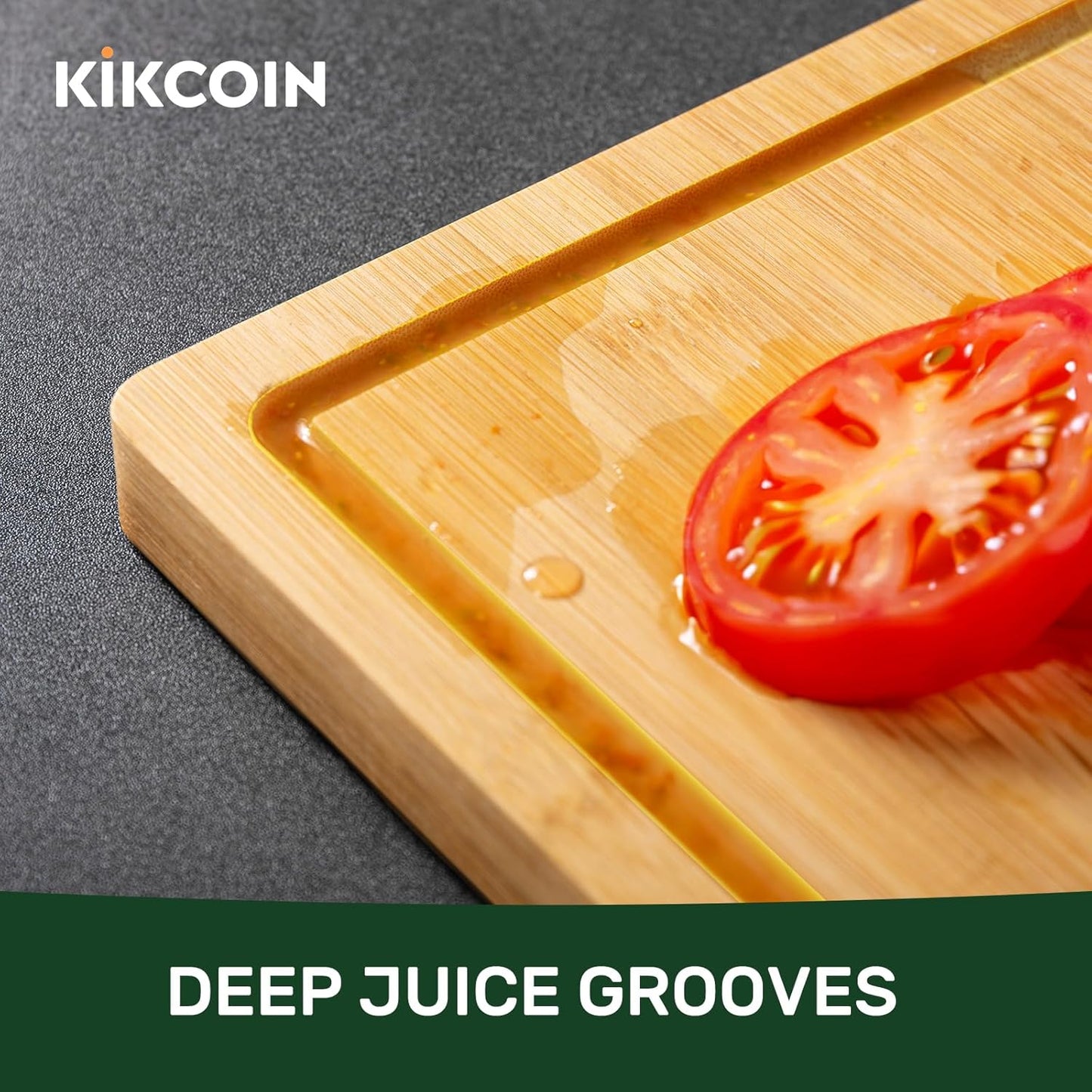 3+1 Piece Self-Draining Bamboo Cutting Boards, Wooden Cutting Boards for Charcuterie, Vegetables, Cheese, Bread, Extra Large Chopping Boards with Deep Juice Groove and Handle, Natural