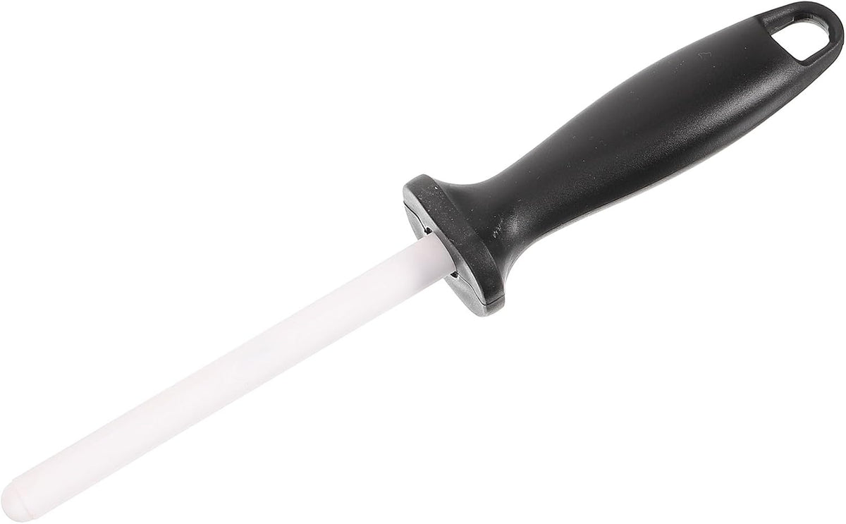 Ergonomic Kitchen Cutter Sharpener Rod for Knives and Scissors Ceramic Sharpening Tool with Even Surface for Professional Chefs and Home Use Safe and Easy to Use Handheld Honing