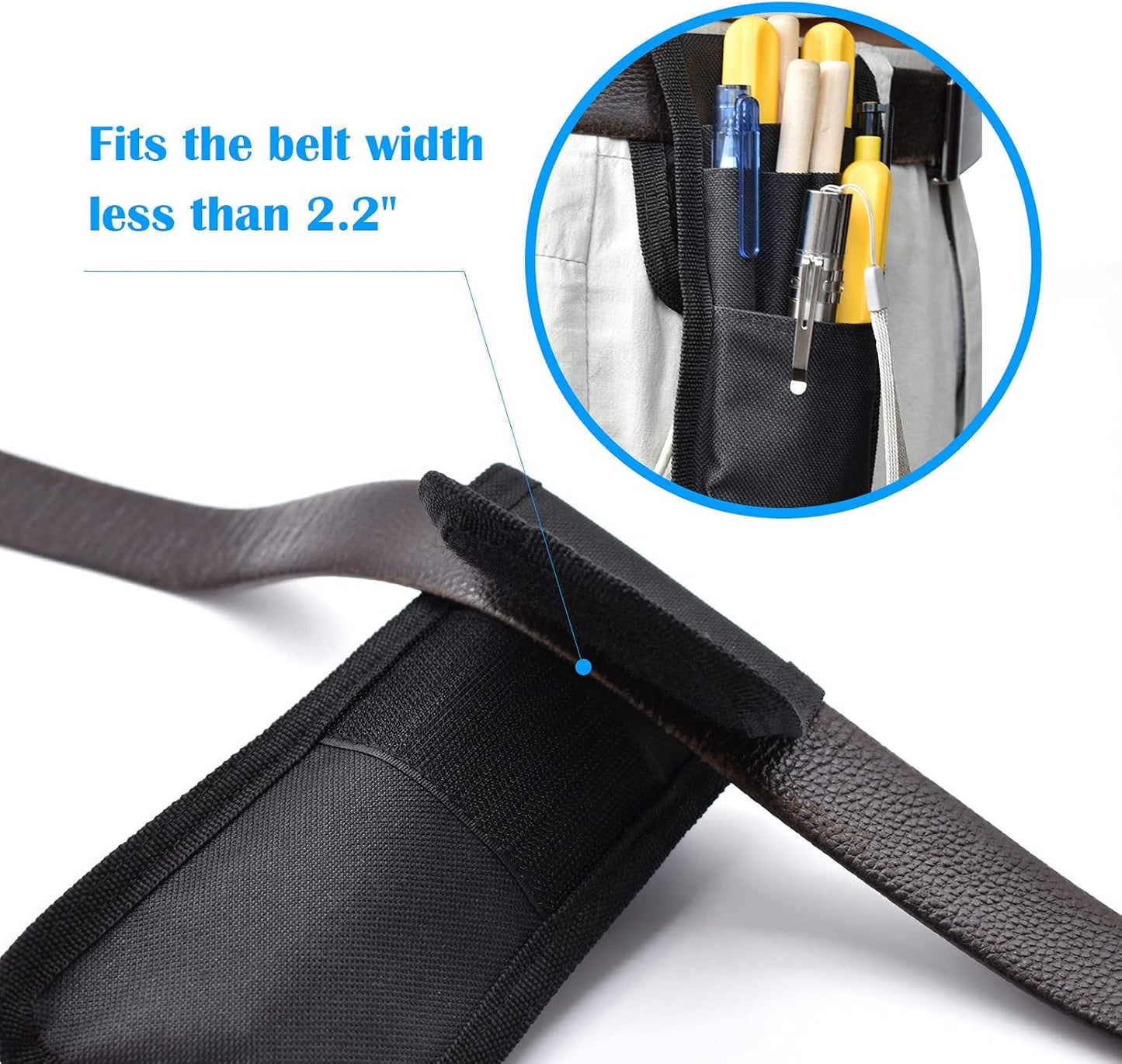 2 Pcs Belt Pen Holder, Multifunctional Adjustable Tactical Pencil Pouch, Detachable Military Duty Pencil Sleeve Case, Can Hold Pens, Rulers and Scissors