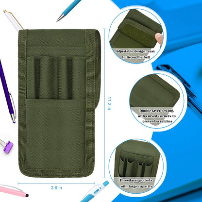 2 Pcs Belt Pen Holder, Multifunctional Adjustable Tactical Pencil Pouch, Detachable Military Duty Pencil Sleeve Case, Can Hold Pens, Rulers and Scissors
