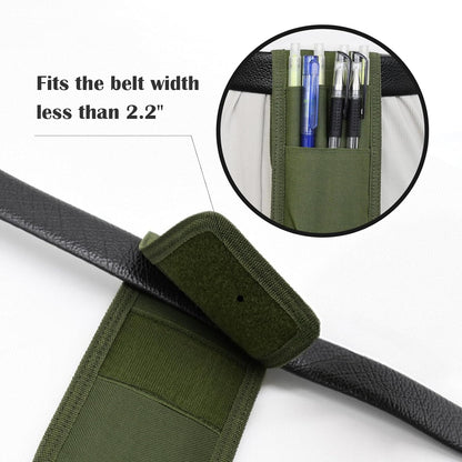 2 Pcs Belt Pen Holder, Multifunctional Adjustable Tactical Pencil Pouch, Detachable Military Duty Pencil Sleeve Case, Can Hold Pens, Rulers and Scissors
