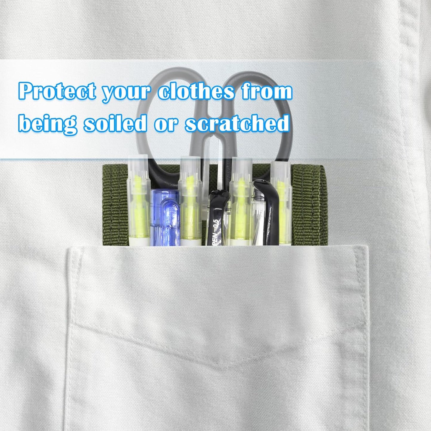 2 Pcs Belt Pen Holder, Multifunctional Adjustable Tactical Pencil Pouch, Detachable Military Duty Pencil Sleeve Case, Can Hold Pens, Rulers and Scissors