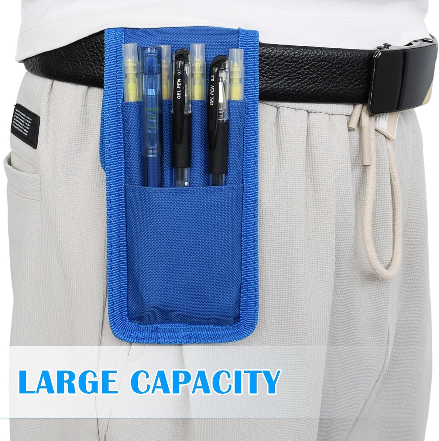 2 Pcs Belt Pen Holder, Multifunctional Adjustable Tactical Pencil Pouch, Detachable Military Duty Pencil Sleeve Case, Can Hold Pens, Rulers and Scissors