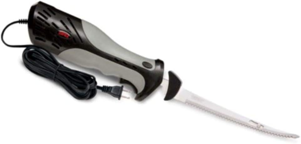 Heavy Duty Electric Fillet Knife Grey/Black, 7 1/2" Blade & Replacement Blade 9 Inch