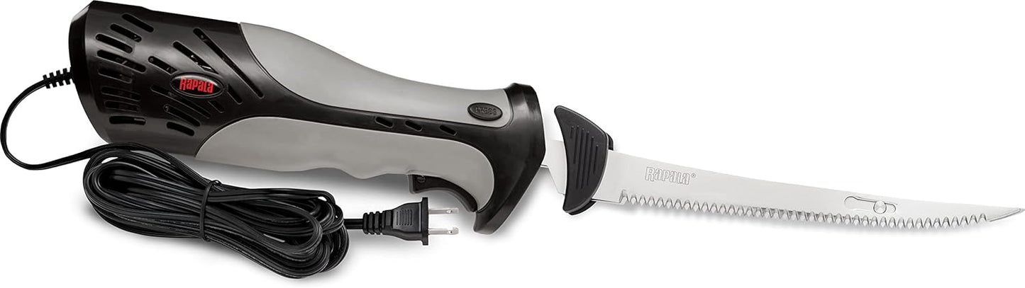 Heavy Duty Electric Fillet Knife Grey/Black, 7 1/2" Blade & Replacement Blade 9 Inch