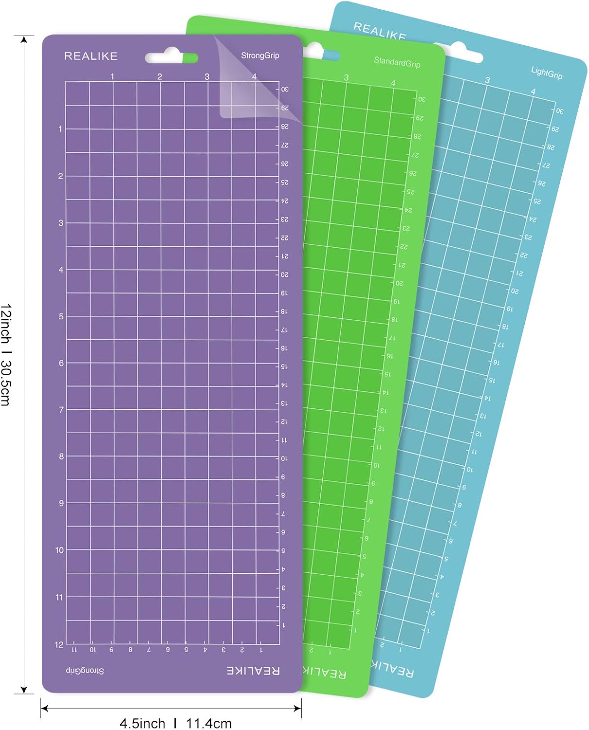Cutting Mat Compatible with Cricut Joy(4.5x12 inch,StandardGrip, LightGrip, StrongGrip 3Mats),Durable Adhesive Cutting mats for Joy Accessories