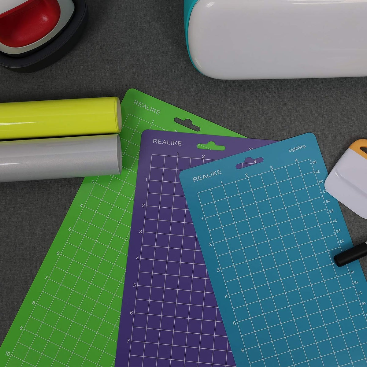 Cutting Mat Compatible with Cricut Joy(4.5x12 inch,StandardGrip, LightGrip, StrongGrip 3Mats),Durable Adhesive Cutting mats for Joy Accessories