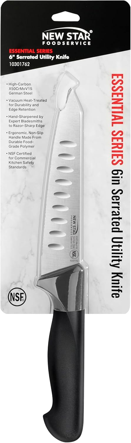 Essential 6-Inch Serrated Utility Knife, German Steel