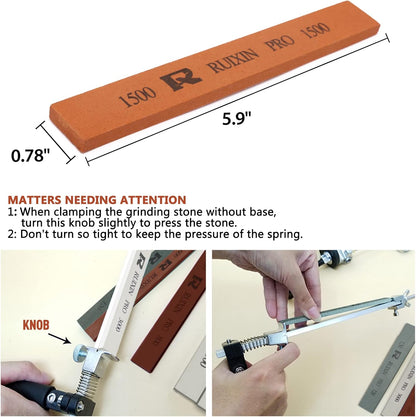 RUIXIN PRO 8 Pcs Knife Sharpening Stones for RUIXIN PRO RX-008 RX-009 Knife Sharpener Fixed-Angle Kit, Professional Whetstone Set Without Base: 180/400/800/1500/2000/3000/5000/10000 Grit