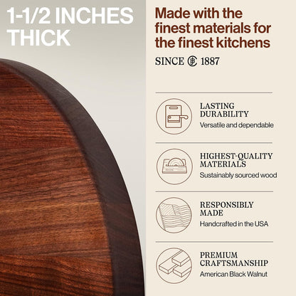 Block CHY-R18 Cherry Wood Edge Grain Reversible Round Cutting Board, 18 Inches Round x 1.5 Inches