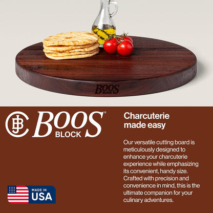 Block CHY-R18 Cherry Wood Edge Grain Reversible Round Cutting Board, 18 Inches Round x 1.5 Inches