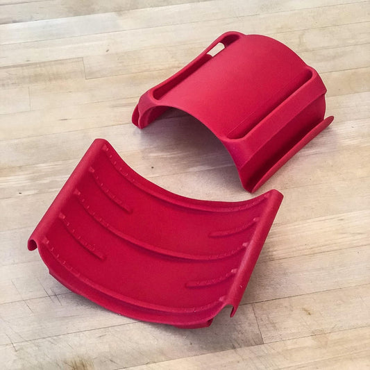 Silicone BBQ & Kitchen Mitt 2-Pack Set (Medium/Large, red)