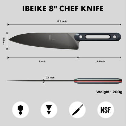 Japanese Chef Knife 8 Inch: ZDF-905 Powder Steel, Ultra Sharp Kitchen Knife, Full Tang Professional Chef Knife with Interchangeable Aluminum Handle, Purism Series