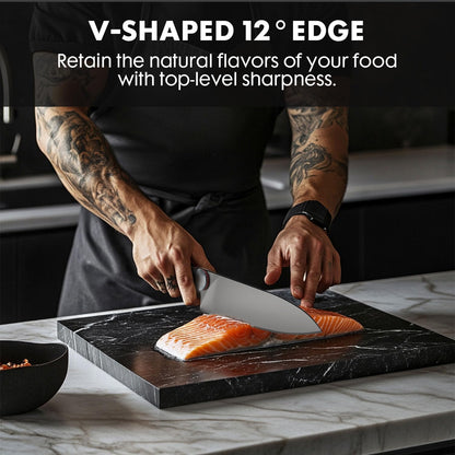 Japanese Chef Knife 8 Inch: ZDF-905 Powder Steel, Ultra Sharp Kitchen Knife, Full Tang Professional Chef Knife with Interchangeable Aluminum Handle, Purism Series