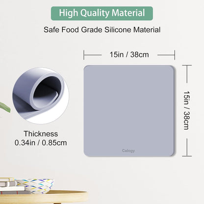 Heat Press Mat Silicone 15x15 inch, Heat Press Pad Resistant Fireproof 0.34in Thickness, Double Sided Easy Washable Mat for Vinyl Ironing Insulation Transfer Crafting Sublimation Projects