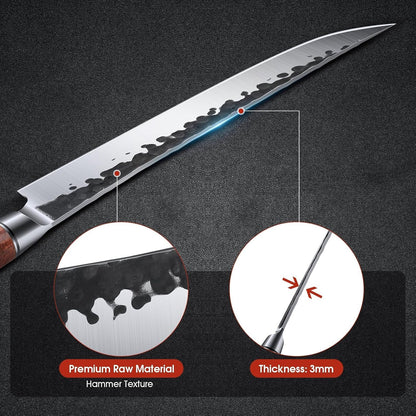 Huusk Knives from Japan, Meat Cleaver Heavy Duty Chopping Knife | Hand Forged Butcher Knife for Meat Cutting Kitchen Vegetable Knives for Home, Fathers' Day Gift Idea for Men Dad