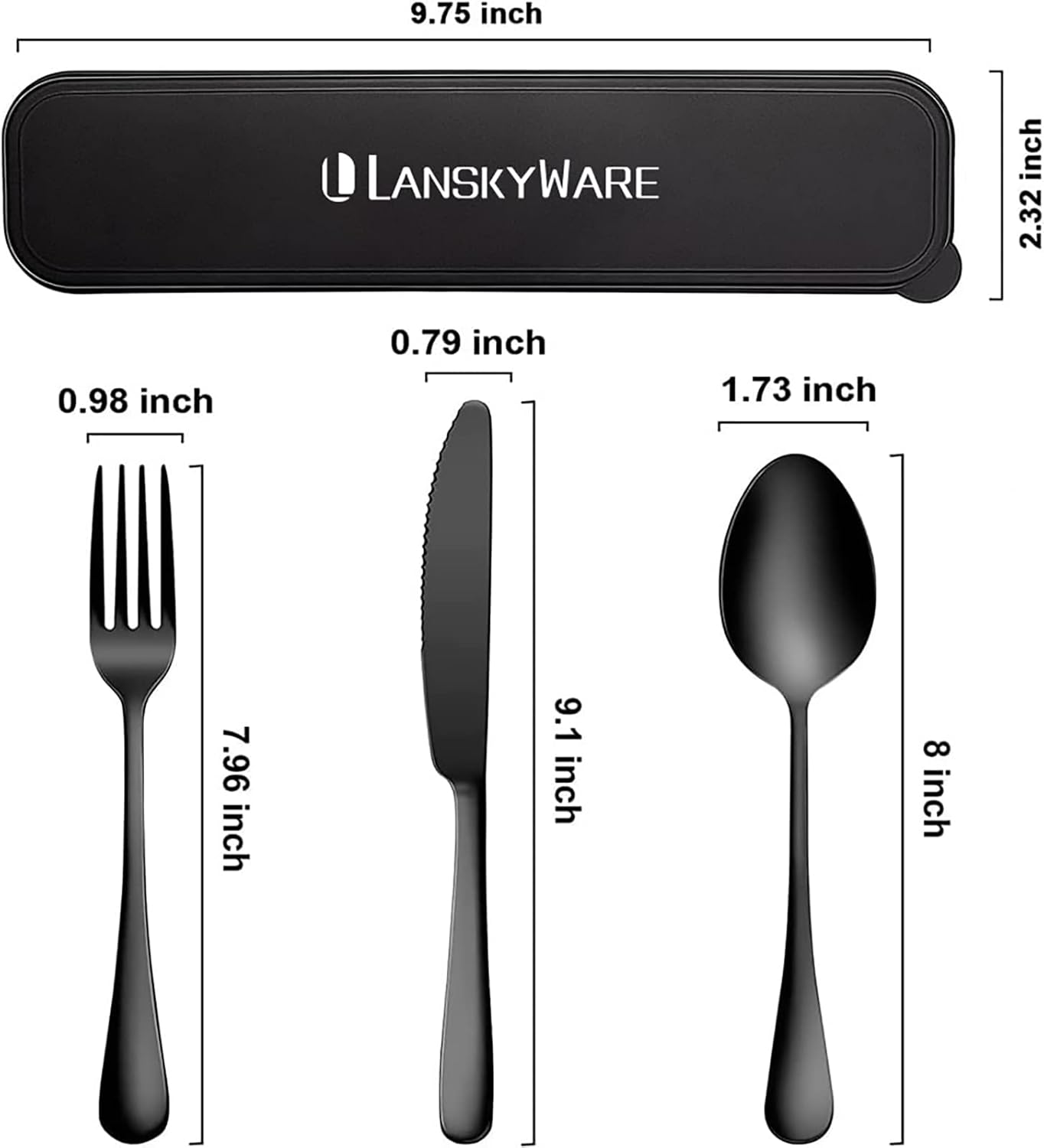 Portable Travel Utensils Set with Case,Reusable Office Flatware Set,Healthy Travel Cutlery Set 3 PCs Stainless Steel Fork, Spoon,Knife Cutlery Ideal for Travel, Lunch Box and Camping (Rose Gold-3PCs)