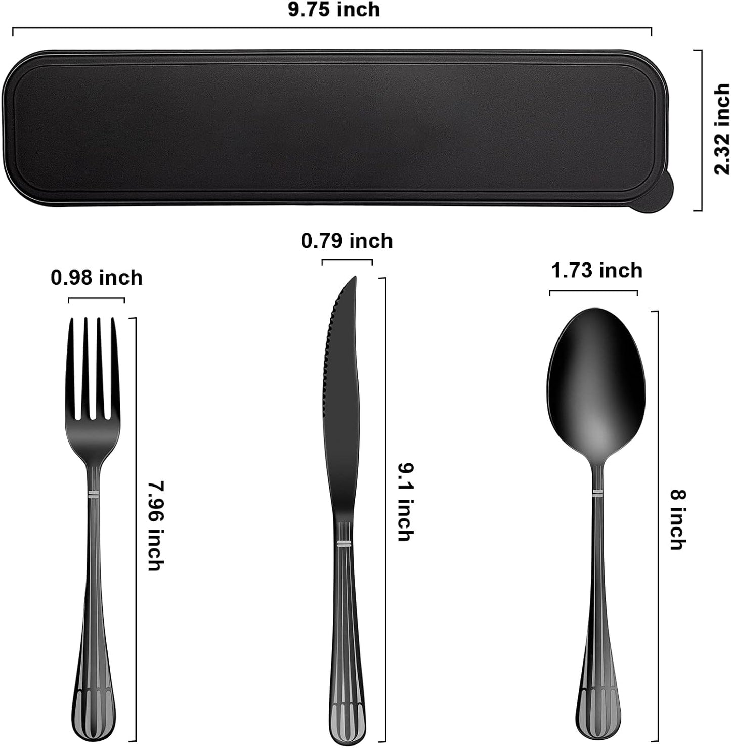 Portable Travel Utensils Set with Case,Reusable Office Flatware Set,Healthy Travel Cutlery Set 3 PCs Stainless Steel Fork, Spoon,Knife Cutlery Ideal for Travel, Lunch Box and Camping (Rose Gold-3PCs)