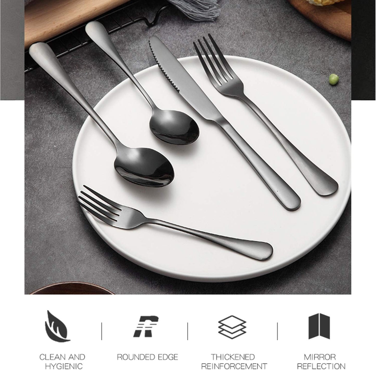 Portable Travel Utensils Set with Case,Reusable Office Flatware Set,Healthy Travel Cutlery Set 3 PCs Stainless Steel Fork, Spoon,Knife Cutlery Ideal for Travel, Lunch Box and Camping (Rose Gold-3PCs)