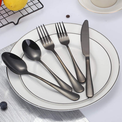 Portable Travel Utensils Set with Case,Reusable Office Flatware Set,Healthy Travel Cutlery Set 3 PCs Stainless Steel Fork, Spoon,Knife Cutlery Ideal for Travel, Lunch Box and Camping (Rose Gold-3PCs)