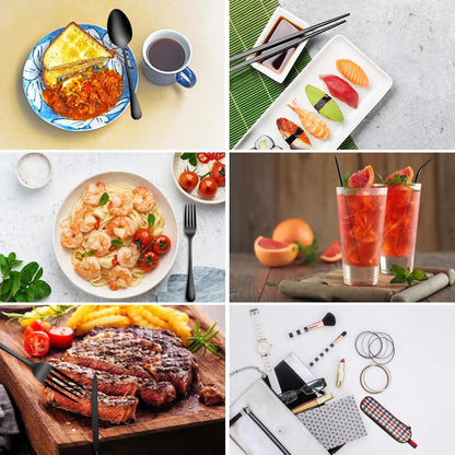 Portable Travel Utensils Set with Case,Reusable Office Flatware Set,Healthy Travel Cutlery Set 3 PCs Stainless Steel Fork, Spoon,Knife Cutlery Ideal for Travel, Lunch Box and Camping (Rose Gold-3PCs)
