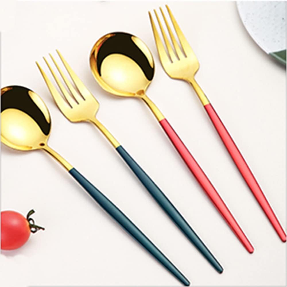 Portable Travel Utensils Set with Case,Reusable Office Flatware Set,Healthy Travel Cutlery Set 3 PCs Stainless Steel Fork, Spoon,Knife Cutlery Ideal for Travel, Lunch Box and Camping (Rose Gold-3PCs)
