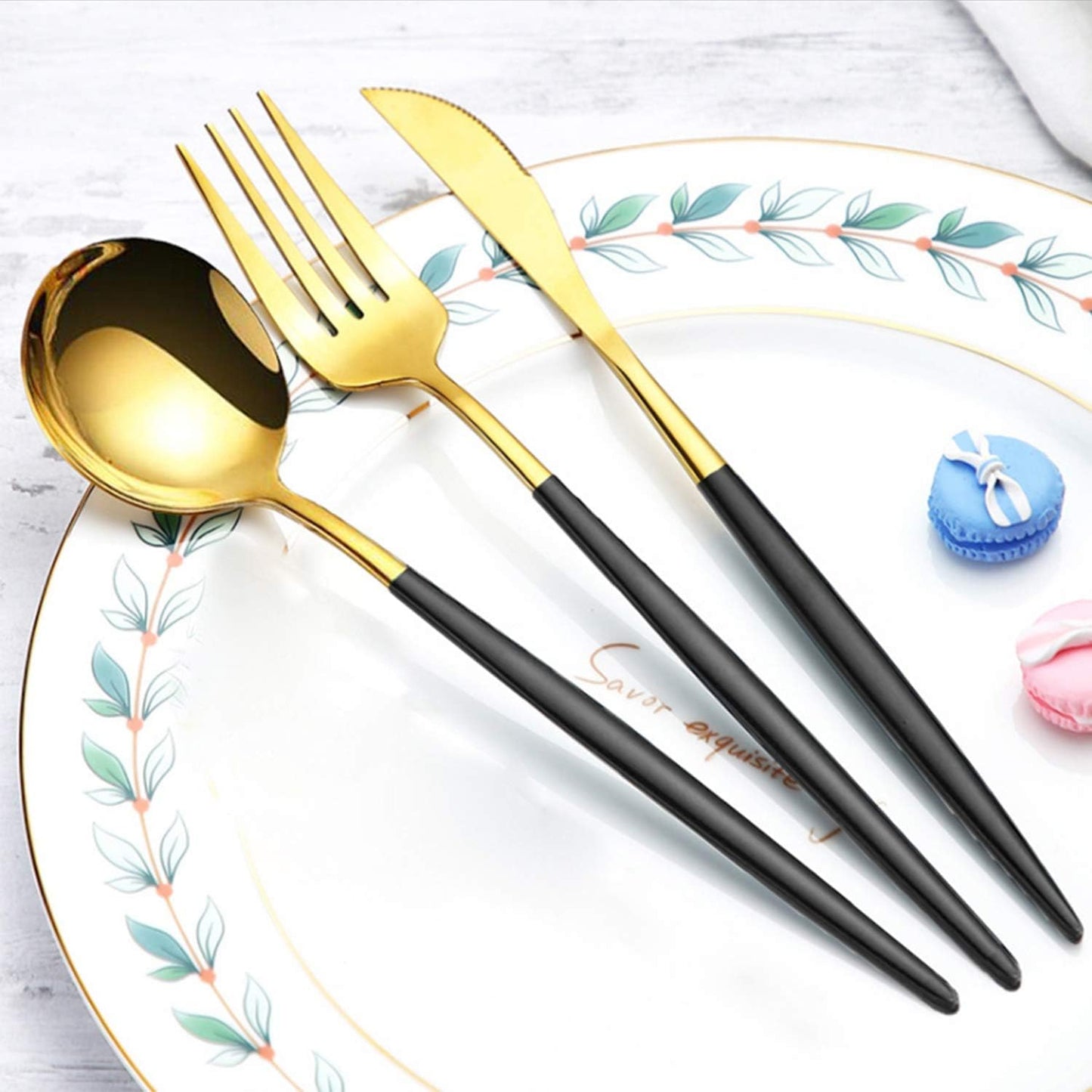 Portable Travel Utensils Set with Case,Reusable Office Flatware Set,Healthy Travel Cutlery Set 3 PCs Stainless Steel Fork, Spoon,Knife Cutlery Ideal for Travel, Lunch Box and Camping (Rose Gold-3PCs)