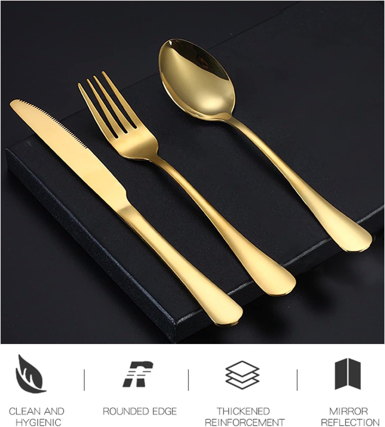 Portable Travel Utensils Set with Case,Reusable Office Flatware Set,Healthy Travel Cutlery Set 3 PCs Stainless Steel Fork, Spoon,Knife Cutlery Ideal for Travel, Lunch Box and Camping (Rose Gold-3PCs)