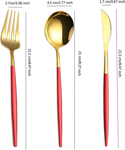 Portable Travel Utensils Set with Case,Reusable Office Flatware Set,Healthy Travel Cutlery Set 3 PCs Stainless Steel Fork, Spoon,Knife Cutlery Ideal for Travel, Lunch Box and Camping (Rose Gold-3PCs)
