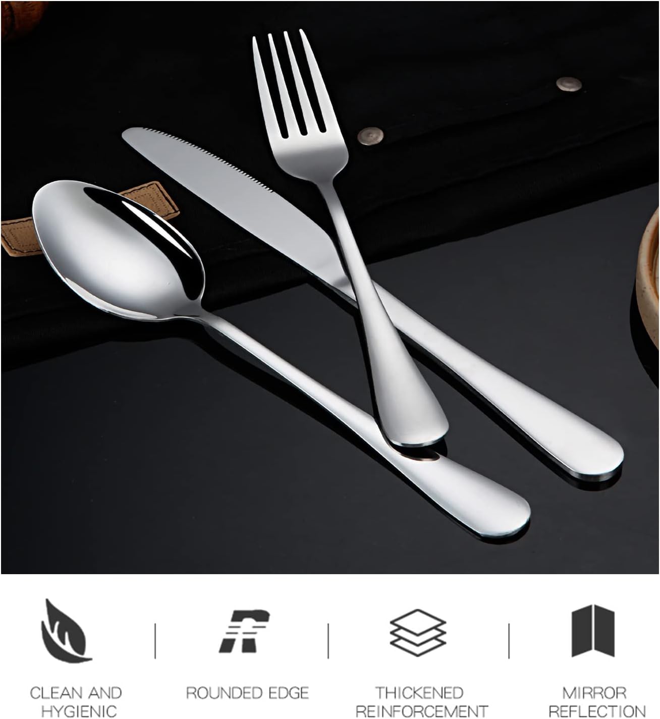 Portable Travel Utensils Set with Case,Reusable Office Flatware Set,Healthy Travel Cutlery Set 3 PCs Stainless Steel Fork, Spoon,Knife Cutlery Ideal for Travel, Lunch Box and Camping (Rose Gold-3PCs)