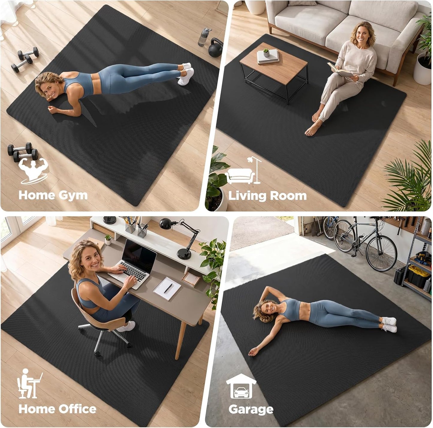 18 PCS Gym Floor Mat, EVA Foam Puzzle Gym Mat, High-Density Interlocking Foam Floor Tiles for Home Gym, Play Workout Garage Kitchen Flooring 12.6"x12.6"x0.4"