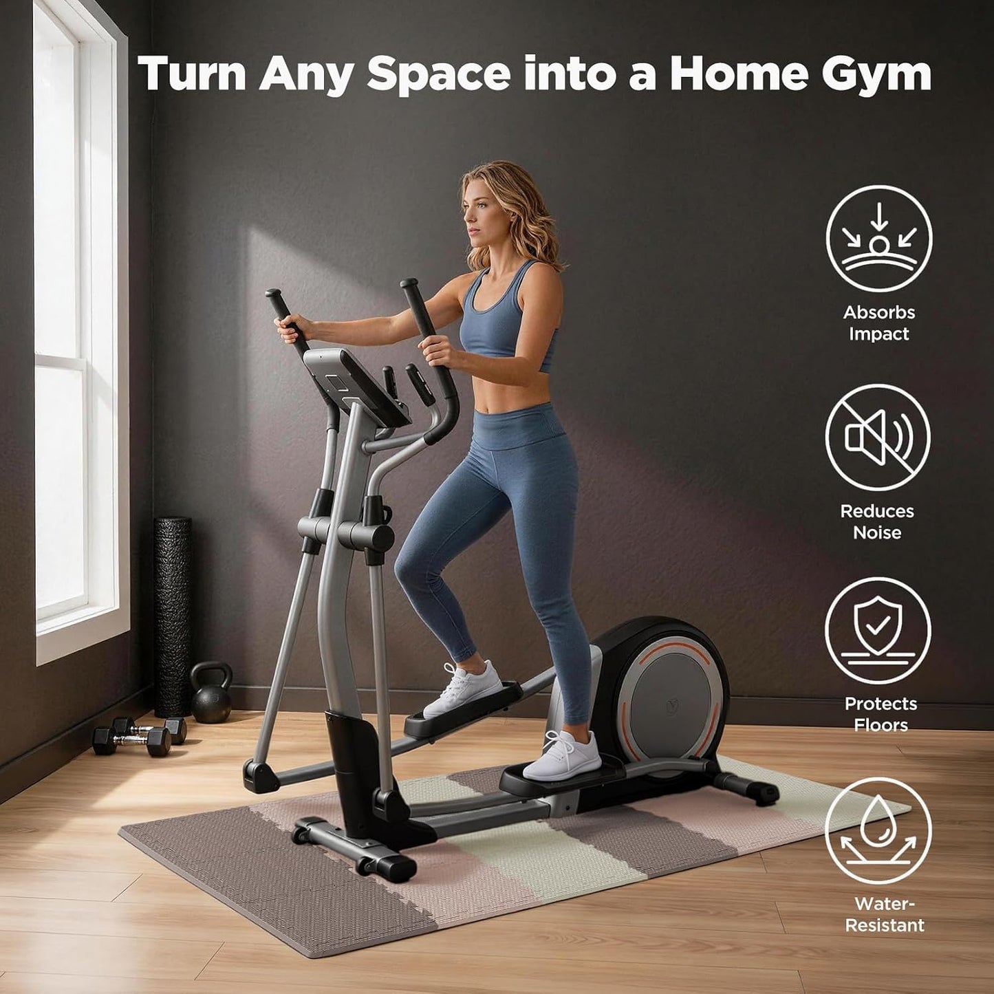 18 PCS Gym Floor Mat, EVA Foam Puzzle Gym Mat, High-Density Interlocking Foam Floor Tiles for Home Gym, Play Workout Garage Kitchen Flooring 12.6"x12.6"x0.4"