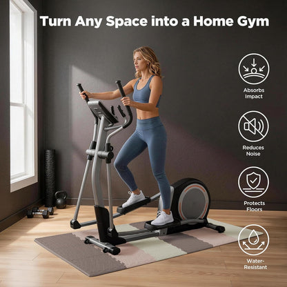 18 PCS Gym Floor Mat, EVA Foam Puzzle Gym Mat, High-Density Interlocking Foam Floor Tiles for Home Gym, Play Workout Garage Kitchen Flooring 12.6"x12.6"x0.4"