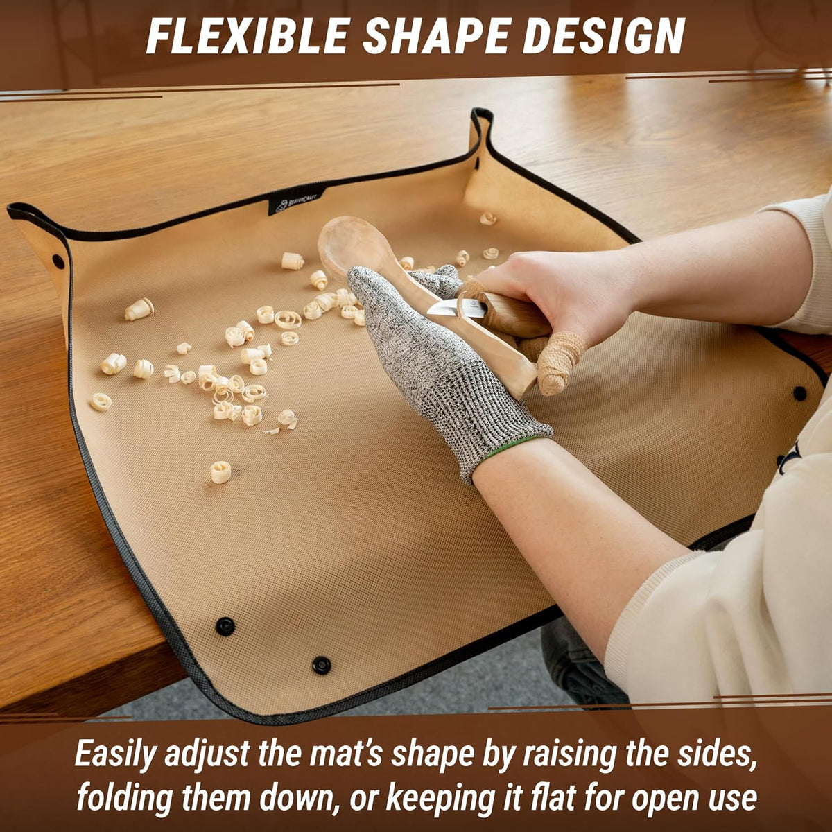 Wood Carving Knife Kit S15 Whittling Kit for Beginners, Kids - Wood Carving Tools Set with Leather Strop, Wood Carving Mess Mat for Easy Cleanup – Portable Woodworking Hobby Work Mat MS
