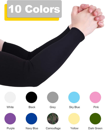 10 Pairs UV Arm Sleeve for Men Women Cooling Tattoo Cover up Compression Sun Protection Sleeves for Outdoor Activities