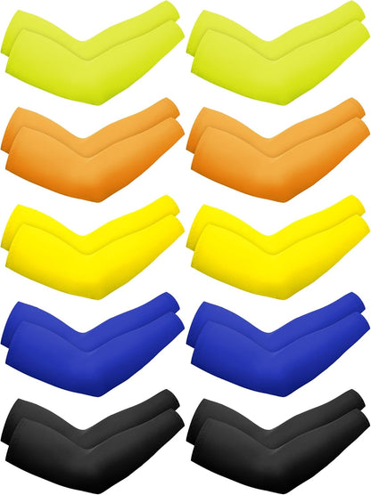 10 Pairs UV Arm Sleeve for Men Women Cooling Tattoo Cover up Compression Sun Protection Sleeves for Outdoor Activities