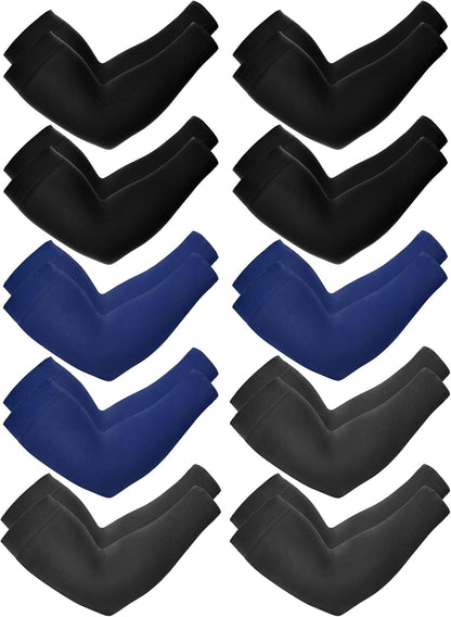 10 Pairs UV Arm Sleeve for Men Women Cooling Tattoo Cover up Compression Sun Protection Sleeves for Outdoor Activities