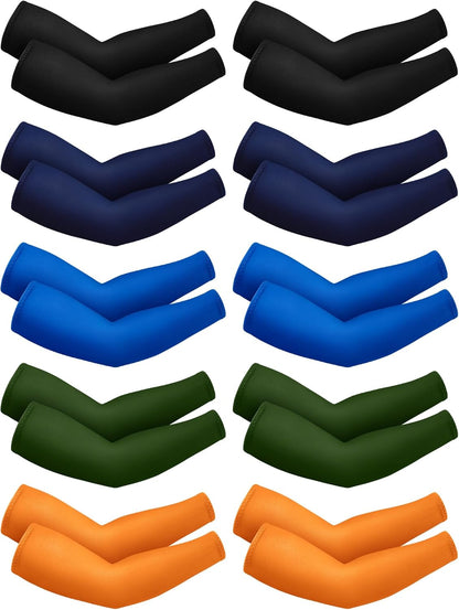10 Pairs UV Arm Sleeve for Men Women Cooling Tattoo Cover up Compression Sun Protection Sleeves for Outdoor Activities