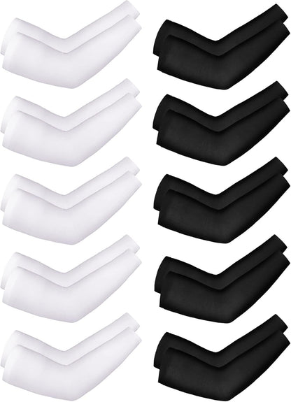 10 Pairs UV Arm Sleeve for Men Women Cooling Tattoo Cover up Compression Sun Protection Sleeves for Outdoor Activities