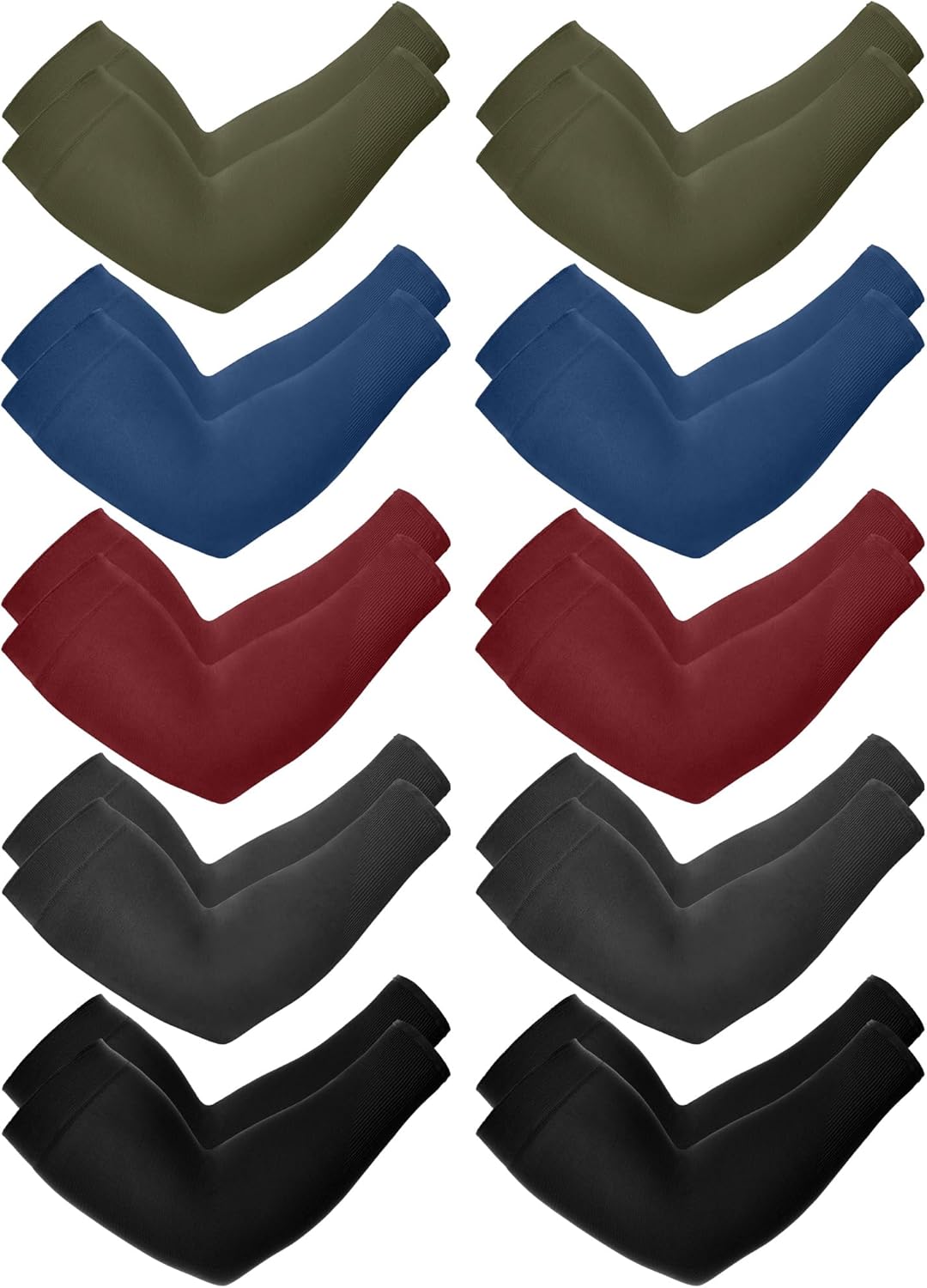 10 Pairs UV Arm Sleeve for Men Women Cooling Tattoo Cover up Compression Sun Protection Sleeves for Outdoor Activities