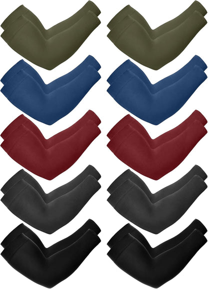10 Pairs UV Arm Sleeve for Men Women Cooling Tattoo Cover up Compression Sun Protection Sleeves for Outdoor Activities