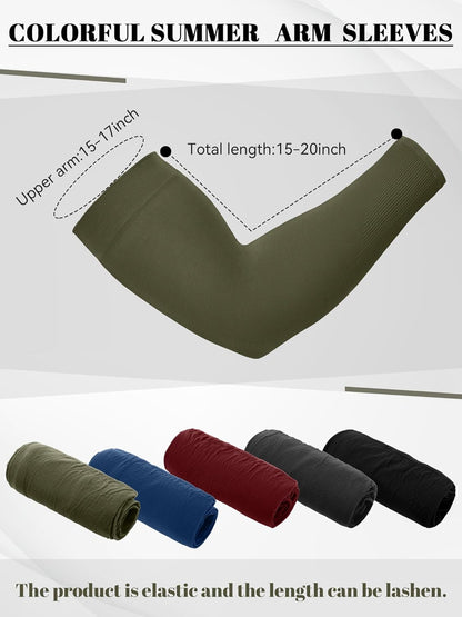 10 Pairs UV Arm Sleeve for Men Women Cooling Tattoo Cover up Compression Sun Protection Sleeves for Outdoor Activities