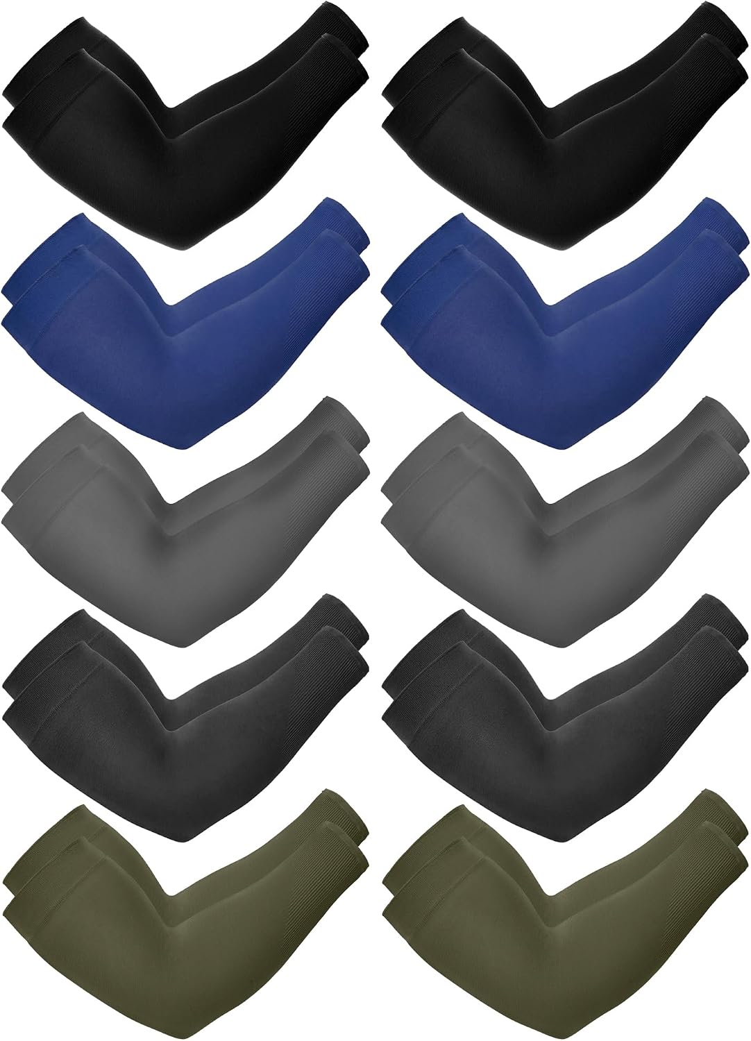 10 Pairs UV Arm Sleeve for Men Women Cooling Tattoo Cover up Compression Sun Protection Sleeves for Outdoor Activities