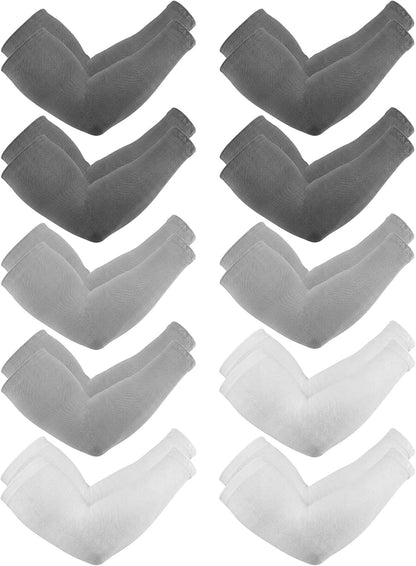10 Pairs UV Arm Sleeve for Men Women Cooling Tattoo Cover up Compression Sun Protection Sleeves for Outdoor Activities